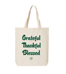 "Grateful Thankful Blessed" Cotton Tote Bag